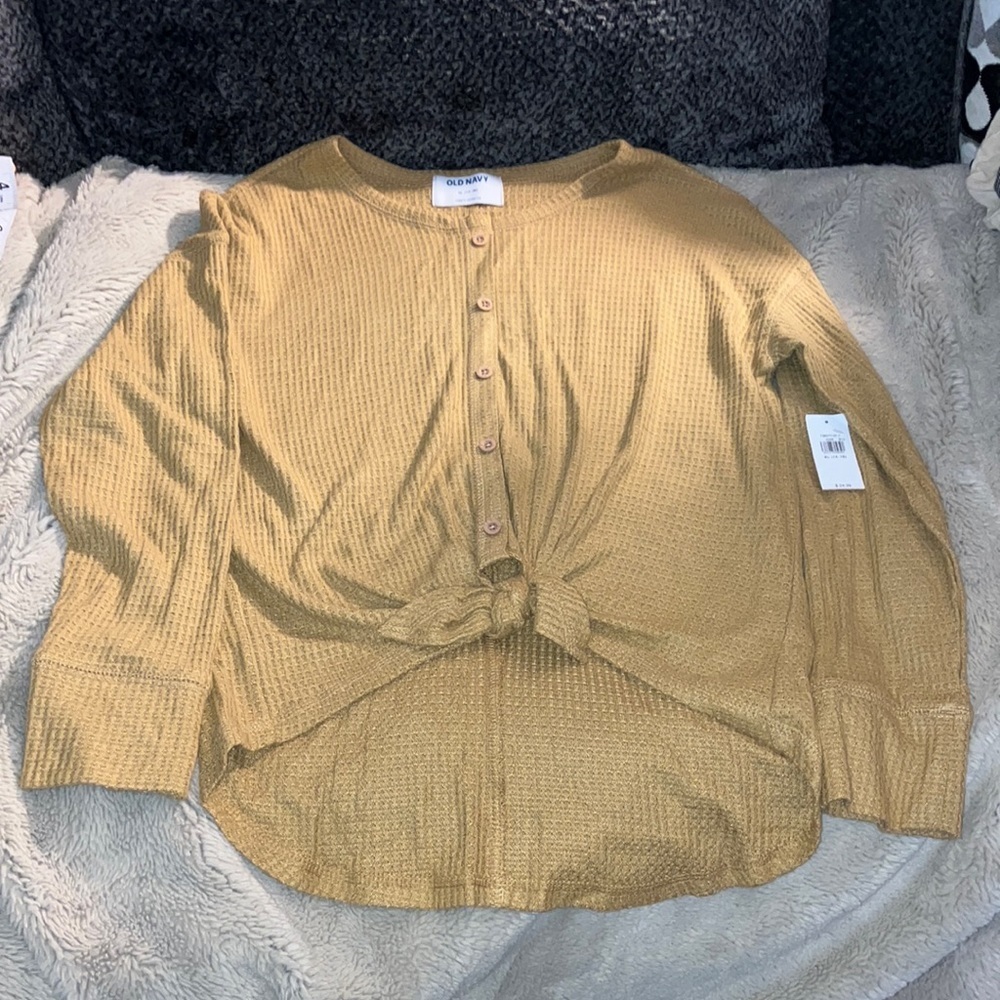 NWT Old Navy Long Sleeve Tie Front Top, Girls XL (14-16)